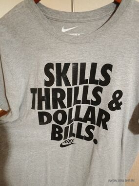 Nike Grey and Black Graphic Tee
